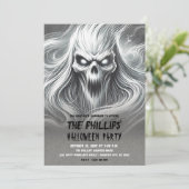 Invitation Fantôme de poltergeist hurlant effrayant Fête d'Ha (Debout devant)