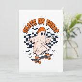 Invitation Fantôme de Skate ou Treat Halloween (Debout devant)