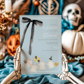 Invitation Fantôme d'Halloween et Bow noir Anniversaire