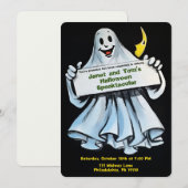 Invitation Fantôme d'Halloween rétro personnalisable (Devant / Derrière)