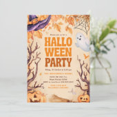 Invitation Fantôme du parti Anniversaire de enfant Halloween (Debout devant)