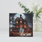 Invitation Fantôme éffrayant Haunted House Halloween Party (Debout devant)