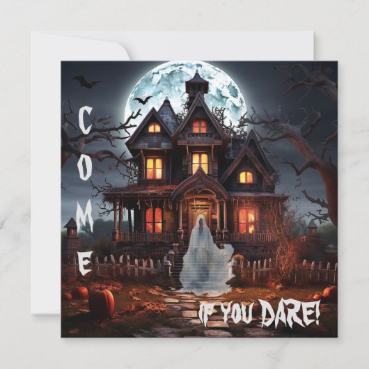 Invitation Fantôme éffrayant Haunted House Halloween Party (Devant)