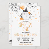 Invitation Fantôme Éffrayant un Halloween Anniversaire (Devant / Derrière)