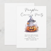 Invitation Fantôme en Sorcières Citrouille Casquette de la So (Devant / Derrière)