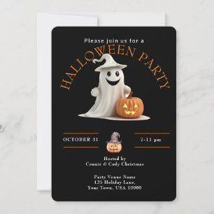 INVITATION FANTÔME HEUREUX AVEC FÊTE D'HALLOWEEN ENDIABLÉE