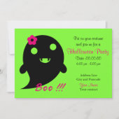 Invitation Fantôme Mélange Avec Fleur Et Mot "Boo" (Devant)