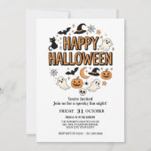 Invitation Fantôme mignon et fête d'Halloween Citrouille (Devant)