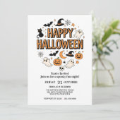 Invitation Fantôme mignon et fête d'Halloween Citrouille (Debout devant)