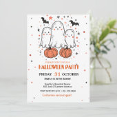 Invitation Fantôme mignon et Halloween Citrouille (Debout devant)