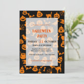 Invitation Fantôme mignon et Halloween Citrouille (Debout devant)