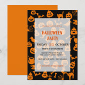 Invitation Fantôme mignon et Halloween Citrouille (Devant / Derrière)