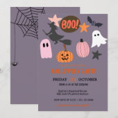 Invitation Fantôme mignon et Halloween Citrouille (Devant / Derrière)