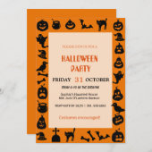 Invitation Fantôme mignon et Halloween Citrouille (Devant / Derrière)