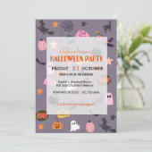 Invitation Fantôme mignon et Halloween Citrouille (Debout devant)