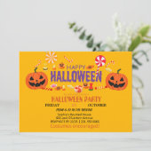 Invitation Fantôme mignon et Halloween Citrouille (Debout devant)