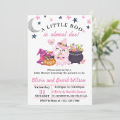 Invitation Fantôme rose, Casquette de sorcière, Bonbons : Bab (Debout devant)