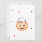 Invitation Fantôme rose Halloween Petit Baby shower Boo (Dos)