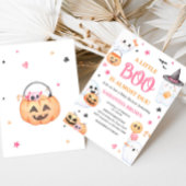 Invitation Fantôme rose Halloween Petit Baby shower Boo