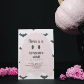 Invitation Fantôme rose moderne Halloween 1er anniversaire