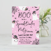 Invitation Fantôme rose Spooktacular Halloween Anniversaire (Debout devant)