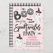 Invitation Fantôme rose Spooktacular Parti Halloween Annivers (Devant / Derrière)