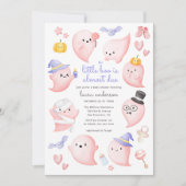 Invitation Fantôme Rose Un Petit Boo Est Presque Dû Baby show (Devant)