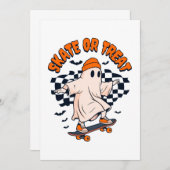 Invitation Fantôme Skate or Treat Halloween (Devant / Derrière)