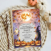 Invitation Fantôme, sorcière et Citrouille Halloween Spooktac