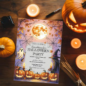 Invitation Fantôme, sorcière et Citrouille Halloween Spooktac