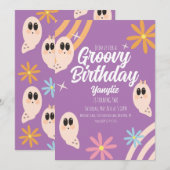 Invitation Fantôme super Floral Retro Halloween Party (Devant / Derrière)