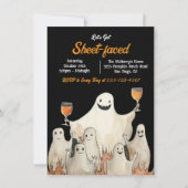 Invitation Fantômes à la feuille Cocktails Adulte Halloween P (Devant)