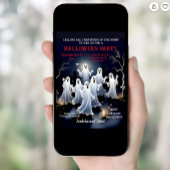Invitation Fantômes blancs éffrayants dans la fête d'Hallowee