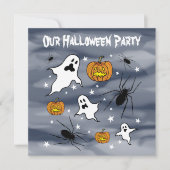 Invitation Fantômes, Citrouilles et araignée d'Halloween pers (Devant)