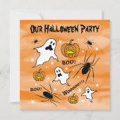 Invitation Fantômes, Citrouilles et araignée d'Halloween pers (Devant)