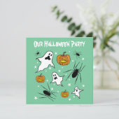 Invitation Fantômes, Citrouilles et araignée d'Halloween pers (Debout devant)