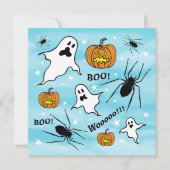 Invitation Fantômes, Citrouilles et araignée d'Halloween pers (Devant)