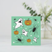 Invitation Fantômes, Citrouilles et araignée d'Halloween pers (Debout devant)