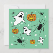 Invitation Fantômes, Citrouilles et araignée d'Halloween pers (Devant)