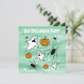 Invitation Fantômes, Citrouilles et araignée d'Halloween pers (Debout devant)