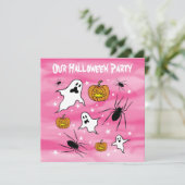 Invitation Fantômes, Citrouilles et araignée d'Halloween pers (Debout devant)