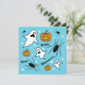 Invitation Fantômes, Citrouilles et araignée d'Halloween pers (Debout devant)