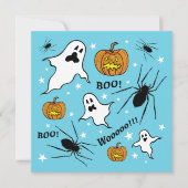 Invitation Fantômes, Citrouilles et araignée d'Halloween pers (Devant)