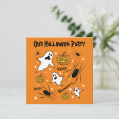 Invitation Fantômes, Citrouilles et araignée d'Halloween pers (Debout devant)