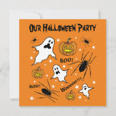 Invitation Fantômes, Citrouilles et araignée d'Halloween pers (Devant)