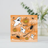 Invitation Fantômes, Citrouilles et araignée d'Halloween pers (Debout devant)