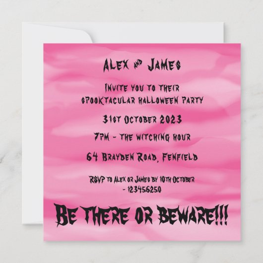 Invitation Fantômes, Citrouilles et araignée d'Halloween pers (Dos)