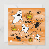 Invitation Fantômes, Citrouilles et araignée d'Halloween pers (Devant)