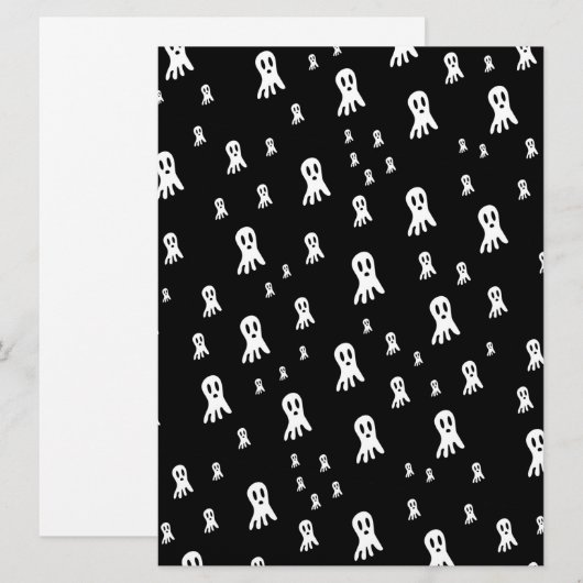 Invitation Fantômes d'Halloween foncé (Devant / Derrière)