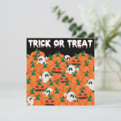Invitation Fantômes d'Halloween Patch de citrouille hantée (Debout devant)